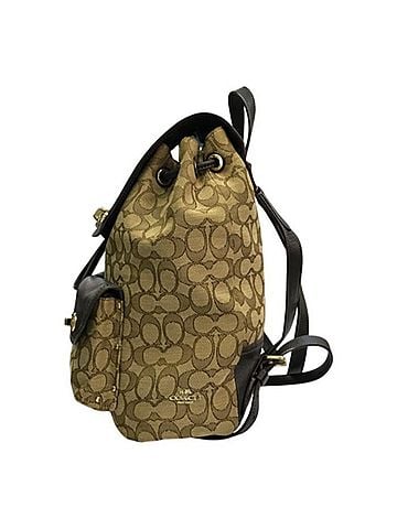 Coach COACH Signature Backpack for Women, Beige/Brown T1 (view 2)