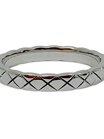 Chanel CHANEL Coco Crush Ring Mini Model 18KWG #58 J11793 Matelassé Women's Men's (view 1)