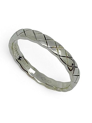 Chanel CHANEL Coco Crush Ring Mini Model 18KWG #58 J11793 Matelassé Women's Men's (view 2)