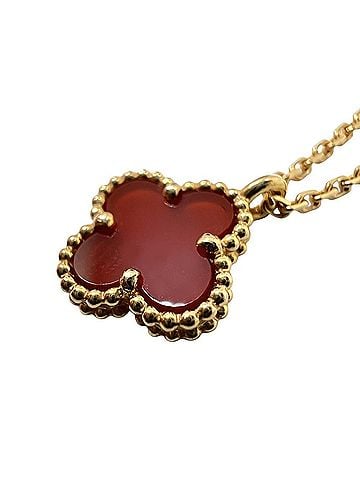 Van Cleef & Arpels Van Cleef &amp; Arpels Sweet Alhambra Necklace 18KPG Carnelian Pendant VCARN59M00 Pink Gold Red Women's (view 1)