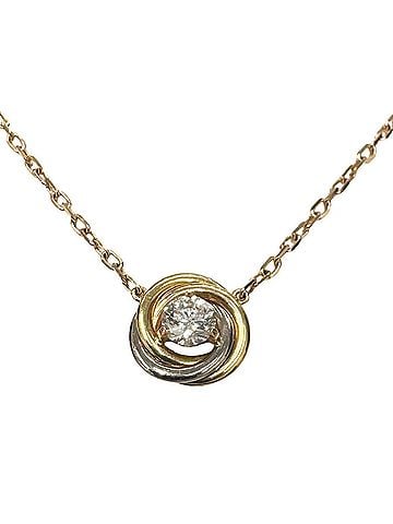 Cartier Cartier Trinity Diamond Necklace, 18K 750 Yellow Gold, Pink White Diamonds, B7224900, Women's (view 1)