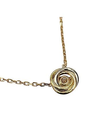 Cartier Cartier Trinity Diamond Necklace, 18K 750 Yellow Gold, Pink White Diamonds, B7224900, Women's (view 2)