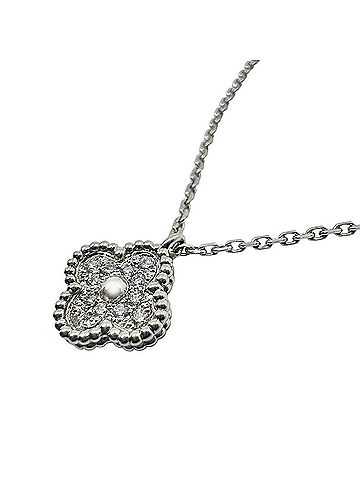 Van Cleef & Arpels Van Cleef &amp; Arpels Sweet Alhambra Pendant Necklace 18KWG Pave Diamond VCARO85900 Women's (view 2)