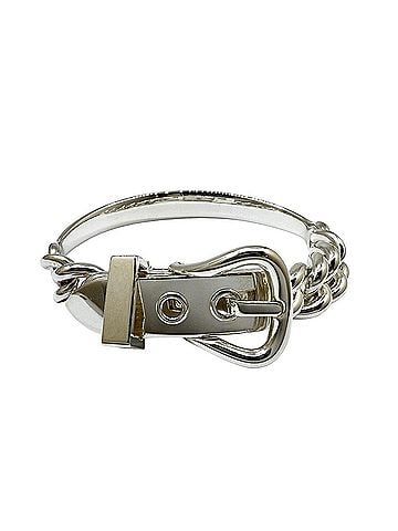 Hermès HERMES Bracelet Boucles Sellier Inflexible GM Size 17 SV925 Silver Chain Bangle Men's Women's (view 1)