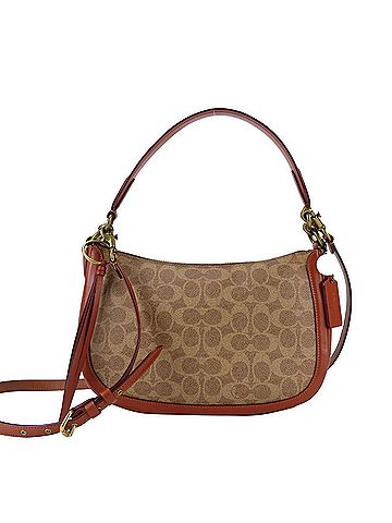Coach Coach Signature Shoulder Bag 52577 Leather Beige Brown Crossbody for Women COACH (view 2)