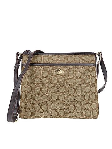 Coach Coach Shoulder Bag F29960 Signature Canvas Leather Beige Dark Brown Crossbody Women's COACH (view 1)