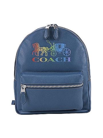 Coach Coach Backpack Horse and Carriage F76772 Leather Navy Glitter Rainbow Women's COACH (view 2)