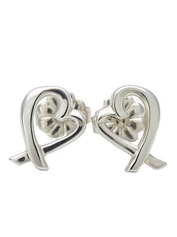Tiffany & Co. Tiffany &amp; Co. Loving Heart Earrings, Sterling Silver 925 14K White Gold, Post with 585 Stamp, Combination Design, Women's. (view 2)