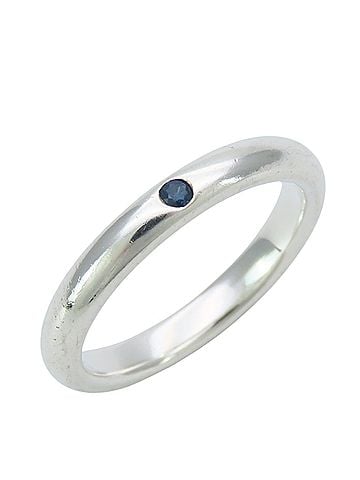 Tiffany & Co. Tiffany &amp; Co. Stacking Band Ring, SV925, Sapphire, Silver, Blue, Elsa Peretti Design, Women's. (view 1)