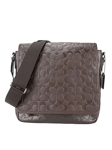 Coach Coach Signature Shoulder Bag F71172 Heritage Dark Brown Crossbody Embossed Leather Men's COACH (view 2)