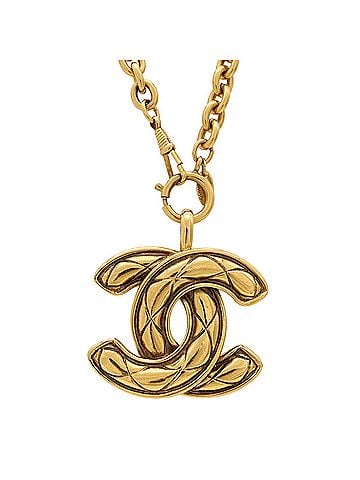 Chanel CHANEL Coco Mark Matelassé Chain Necklace Pendant GP Gold (view 1)