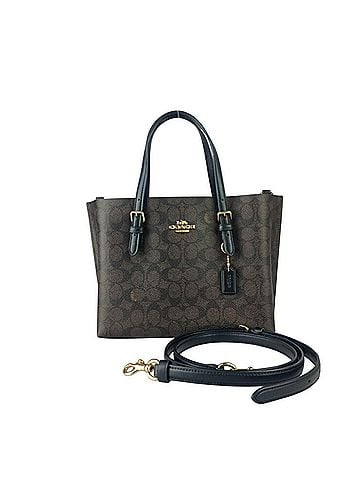Coach COACH Signature Handbag CV965 Brown Black Leather Women's (view 1)