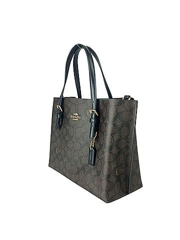 Coach COACH Signature Handbag CV965 Brown Black Leather Women's (view 2)