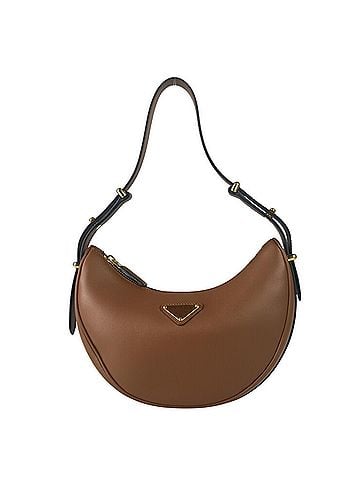 Prada PRADA Handbag Arche Small 1BC194 Brown Leather Women's Triangle (view 1)