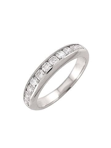 Tiffany & Co. Tiffany &amp; Co. Lucida Band 1 Ring, Half Diamond, Platinum Ring (view 1)