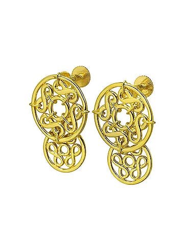 Céline Celine CELINE Earrings 18K YG Yellow Gold 750 Clip-on (view 2)