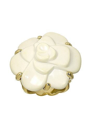 Chanel Chanel Camellia 1 Ring Cacholong 18K YG Yellow Gold 750 (view 2)