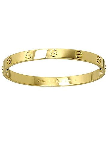 Cartier Cartier Love Bracelet #17 18K YG Yellow Gold 750 Bangle Brushed Finish (view 2)