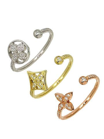 Louis Vuitton Louis Vuitton Idylle Blossom #53 Ring with Diamonds, 18K Yellow Gold, White Pink Gold 750. (view 1)