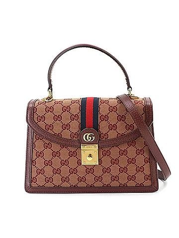 Gucci Gucci Ophidia Medium 2-way Hand/Shoulder Handbag, GG Canvas &amp; Leather, Red, 651055 Bag (view 1)