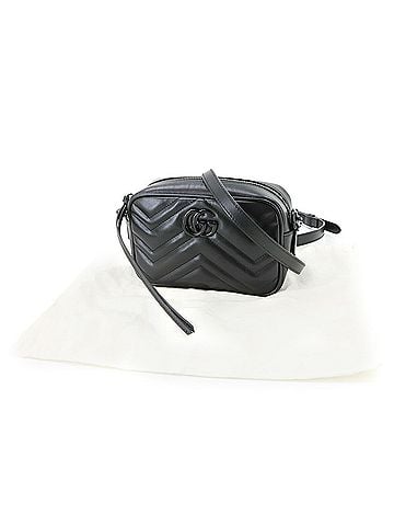 Gucci Gucci GG Marmont Mini Shoulder Handbag, Leather, Black, 634936, Silver Hardware, Bag (view 2)