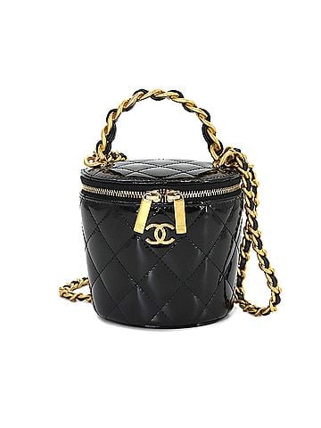 Chanel Chanel Matelasse Vanity Bag, 2-way Chain Handbag/Shoulder Patent Leather, Black, AP2873 (view 1)