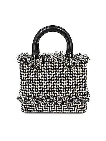 Christian Dior Christian Dior Lady Medium 2-way Hand/Shoulder Handbag, Tweed Leather, Black (view 2)