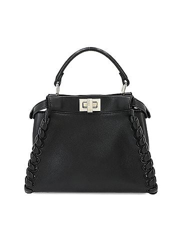 Fendi Fendi Mini Peekaboo 2-way Hand/Shoulder Handbag, Leather, Black, 8BN244, Silver Hardware (view 2)