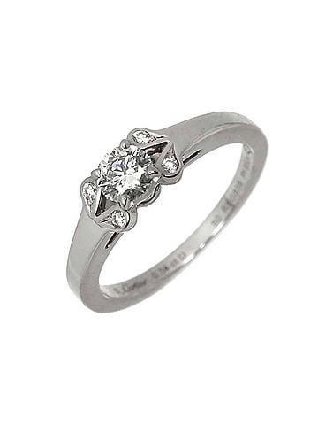 Cartier Cartier Ballerine Diamond Ring, 0.34ct G VS1 3EX, Size #50, Platinum. (view 1)