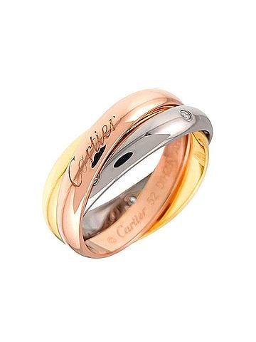 Cartier Cartier Trinity MM #52 Ring, 5 Diamonds, 18K Yellow Gold, White Pink Triple Three-Color 750 Gold. (view 1)