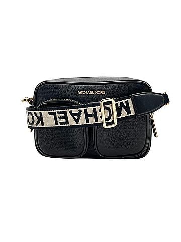 Michael Kors MICHAEL KORS JET SET ITEM Pocket Crossbody Medium Black Leather Shoulder Bag, Style, Gold Hardware, Women's S9 (view 2)