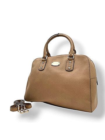 Michael Kors MICHAEL KORS Satchel Handbag Shoulder Bag Beige Leather Women's Gold Hardware S77 (view 1)