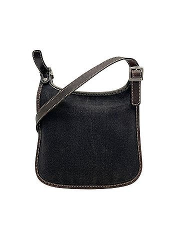 Coach COACH 8114 Shoulder Bag, Black/Brown Canvas Leather, Women's Crossbody Old Coach, Silver Hardware, S9 (view 2)