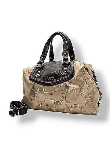 Coach COACH Y2K 00s F20027 Ashley Dot Op Art Satchel Handbag Shoulder Bag Canvas Leather Beige Brown Signature Logo Women's S49 (view 1)