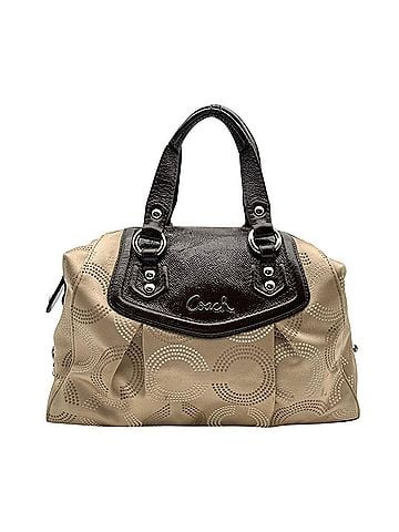 Coach COACH Y2K 00s F20027 Ashley Dot Op Art Satchel Handbag Shoulder Bag Canvas Leather Beige Brown Signature Logo Women's S49 (view 2)