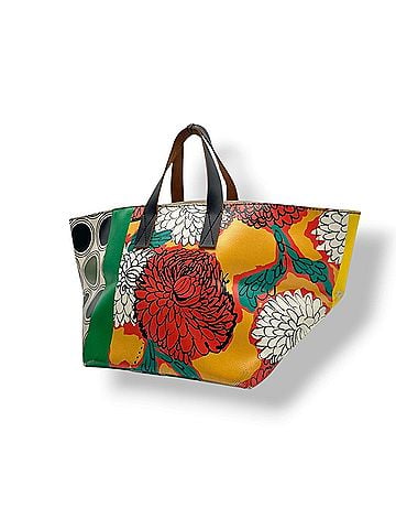 MARNI Marni Flower Market Tote Bag, Multicolor Leather, Women's Floral Print Handbag S77 (view 1)