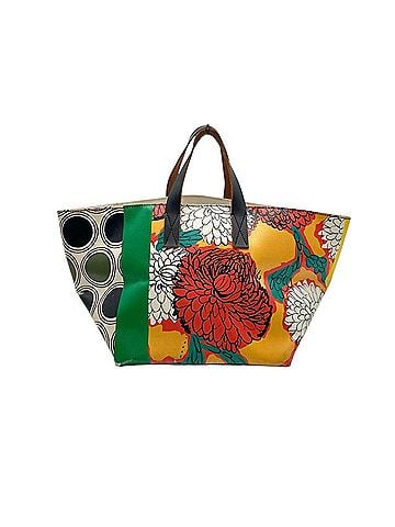 MARNI Marni Flower Market Tote Bag, Multicolor Leather, Women's Floral Print Handbag S77 (view 2)