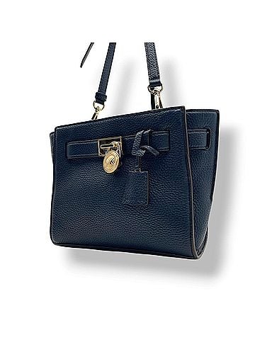 Michael Kors MICHAEL KORS Hamilton Small Messenger Bag, Navy Leather, Women's Shoulder Crossbody, Gold Hardware, S77 (view 1)