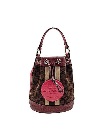 Coach COACH C7084 Dempsey Bucket 19 Signature Jacquard Bag Shoulder Handbag Crossbody Leather Brown Purple Pink Women's S49 (view 2)