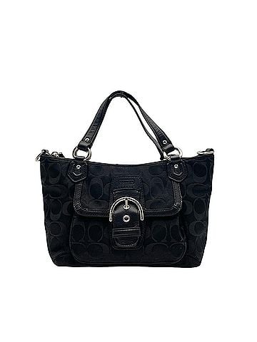 Coach COACH Soho Signature Handbag Shoulder Bag Black Canvas Leather Women's Crossbody Silver Hardware S76 (view 2)