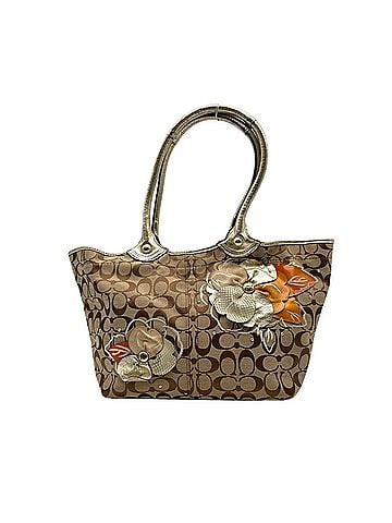 Coach COACH F16276 M1073-F16276 Signature Floral Applique Tote Bag Handbag Canvas Leather Beige Gold Flower Logo Shoulder Women's S49 (view 2)