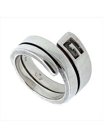 Gucci Gucci Spiral Snake Ring, Size #16, SV925, 11.7g, Silver (view 1)