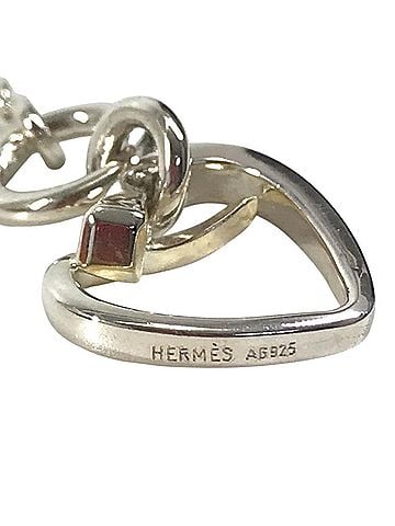 Hermès HERMES Hermes Sterling Silver 925 (SV925) Heart Logo Chain Necklace Accessory Jewelry AG925 Men's Women's (view 2)