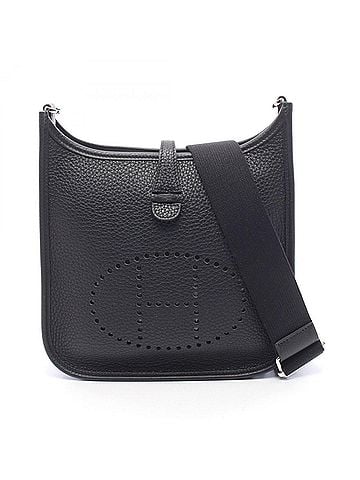 Hermès Hermes Evelyne 23 Shoulder Bag/Handbag, Leather, Taurillon Clemence, Women's, Black (view 1)