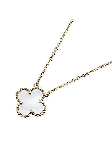 Van Cleef & Arpels Van Cleef &amp; Arpels Vintage Alhambra Mother-of-Pearl Necklace, 18K (Yellow Gold), Mother-of-Pearl, Women's, Gold/White Tones, VCARA45900 (view 1)
