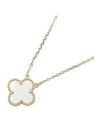 Van Cleef & Arpels Van Cleef &amp; Arpels Vintage Alhambra Mother-of-Pearl Necklace, 18K (Yellow Gold), Mother-of-Pearl, Women's, Gold/White Tones, VCARA45900 (view 1)