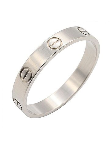 Cartier Cartier Mini Love Ring, 18K White Gold (18KWG), Silver Tone, for Men and Women, CRB4085160 (view 1)