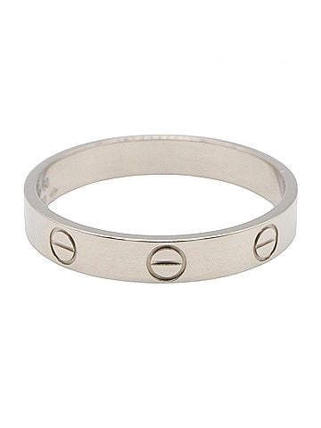 Cartier Cartier Mini Love Ring, 18K White Gold (18KWG), Silver Tone, for Men and Women, CRB4085160 (view 2)
