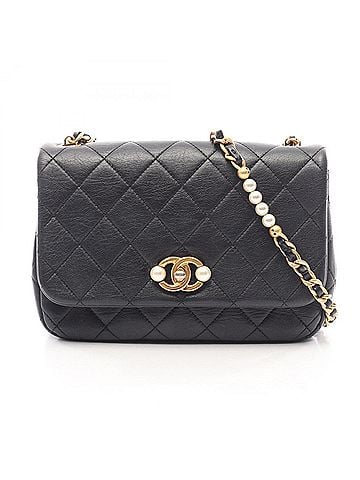 Chanel Chanel Matelassé Shoulder Bag/Handbag, Leather, Women's, Black (view 1)