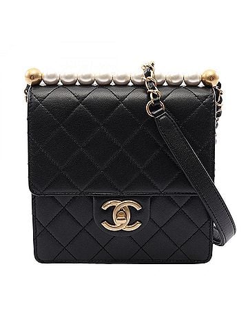 Chanel Chanel Matelassé Shoulder Bag/Handbag, Leather, Women's, Black (view 1)